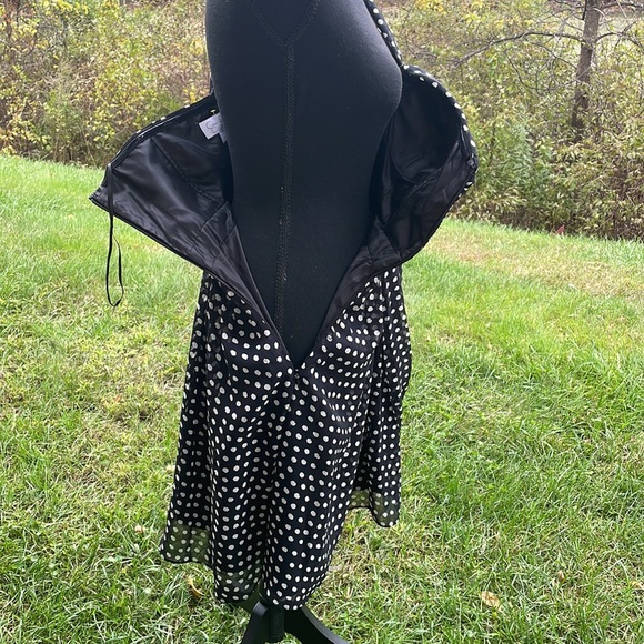 JESSICA SIMPSON ONE SHOULDER CHIFFON COCKTAIL POLKA DOT DRESS SIZE 6 - Picture 6 of 11